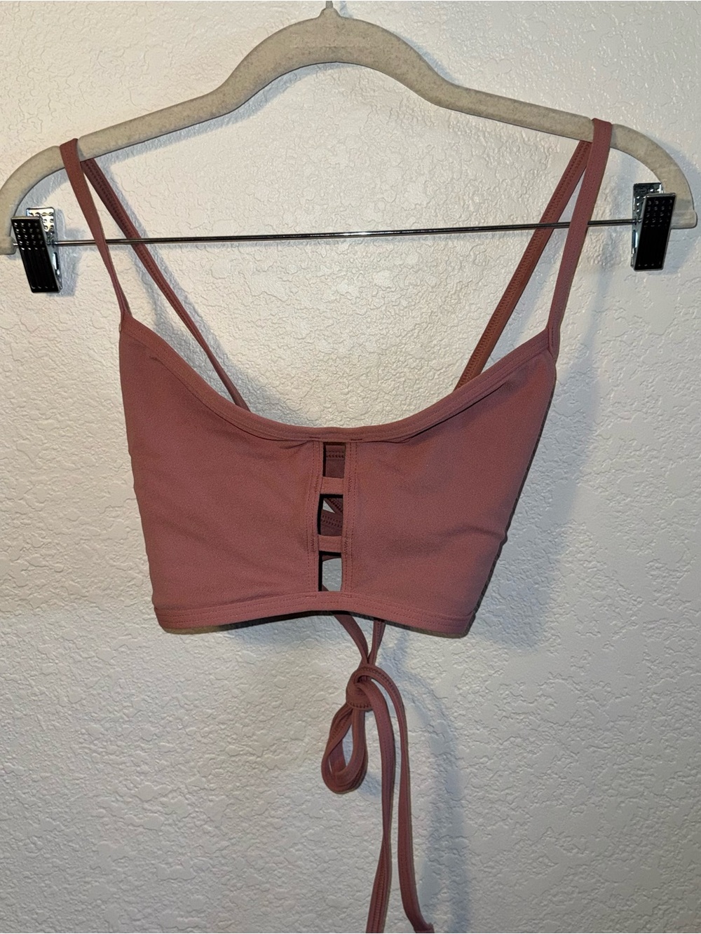 JOLYN Clothing Tomcat Mauve Pink Cut Out Bust Halter Bikini Top Beach Swim 3X